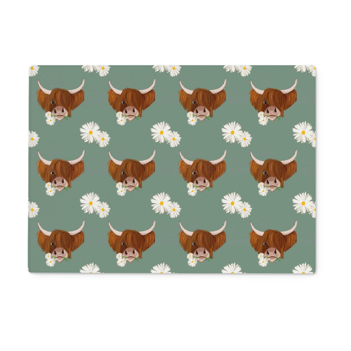 Daisy The Highland Coo - Glass Chopping Board